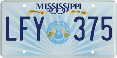 MS license plate LFY375
