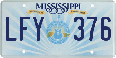 MS license plate LFY376