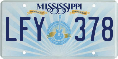 MS license plate LFY378