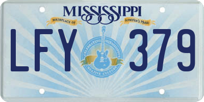 MS license plate LFY379