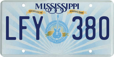 MS license plate LFY380