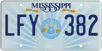 MS license plate LFY382