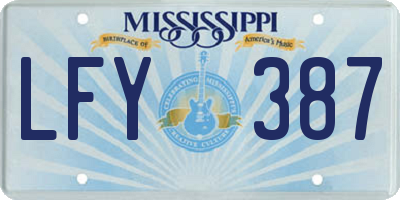 MS license plate LFY387