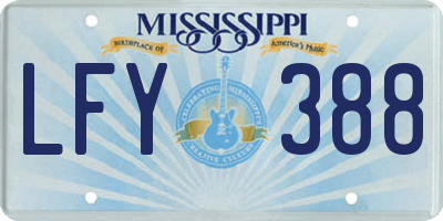 MS license plate LFY388