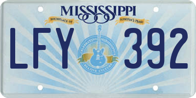 MS license plate LFY392