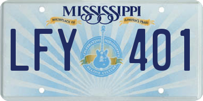 MS license plate LFY401
