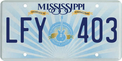 MS license plate LFY403