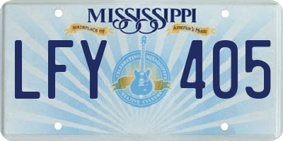 MS license plate LFY405