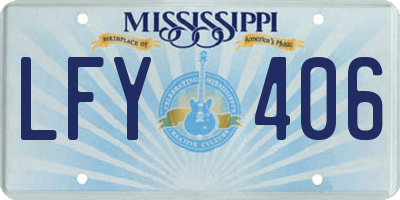MS license plate LFY406