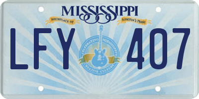 MS license plate LFY407