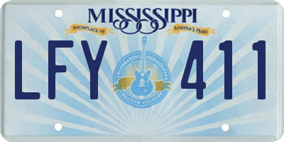 MS license plate LFY411