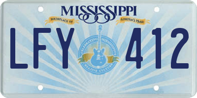MS license plate LFY412