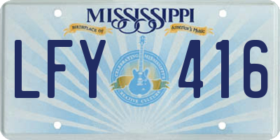 MS license plate LFY416