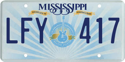 MS license plate LFY417