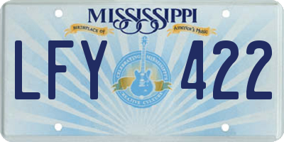 MS license plate LFY422