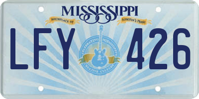 MS license plate LFY426