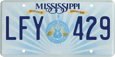 MS license plate LFY429