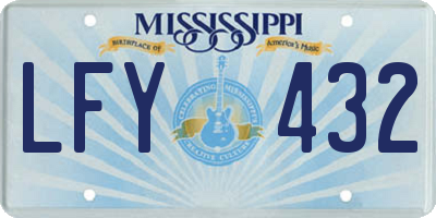 MS license plate LFY432