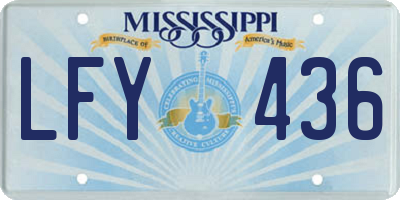 MS license plate LFY436