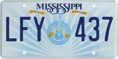 MS license plate LFY437