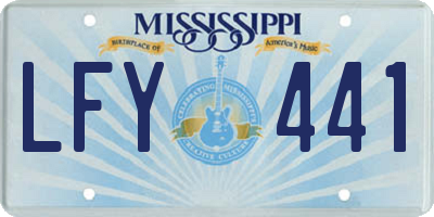 MS license plate LFY441