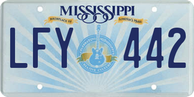 MS license plate LFY442