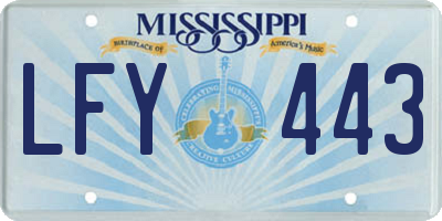 MS license plate LFY443