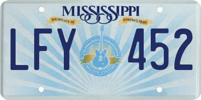 MS license plate LFY452