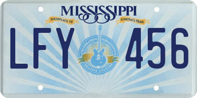 MS license plate LFY456