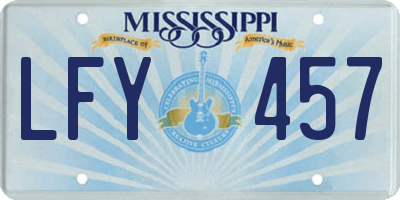 MS license plate LFY457