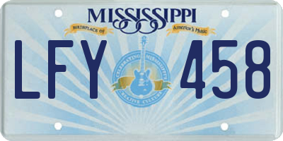 MS license plate LFY458