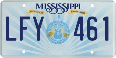 MS license plate LFY461