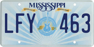 MS license plate LFY463