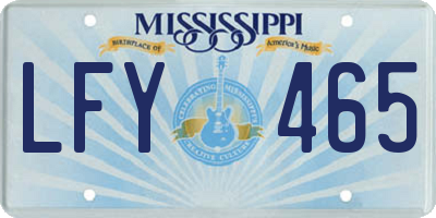 MS license plate LFY465