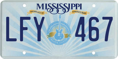 MS license plate LFY467