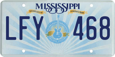 MS license plate LFY468