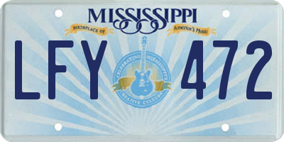 MS license plate LFY472