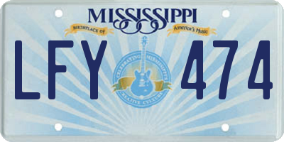MS license plate LFY474