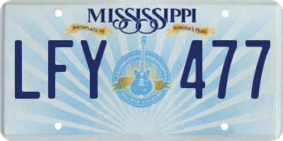 MS license plate LFY477
