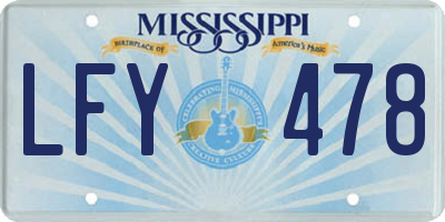 MS license plate LFY478