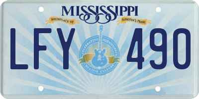 MS license plate LFY490