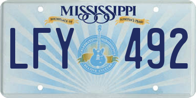 MS license plate LFY492
