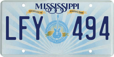 MS license plate LFY494