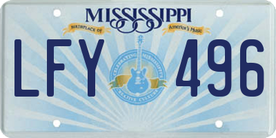 MS license plate LFY496
