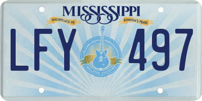 MS license plate LFY497