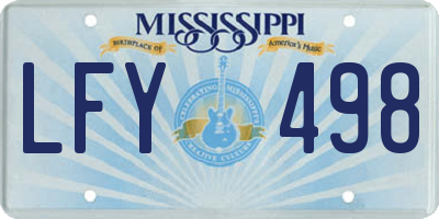 MS license plate LFY498