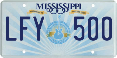 MS license plate LFY500