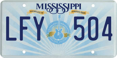 MS license plate LFY504