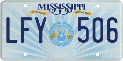 MS license plate LFY506