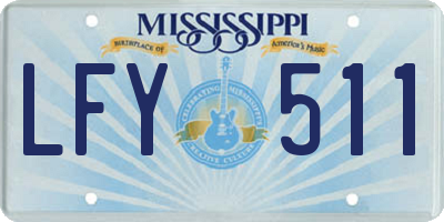 MS license plate LFY511